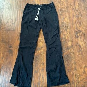 Vintage 90s y2k Roxy black flowy Oceanside beach linen pants.